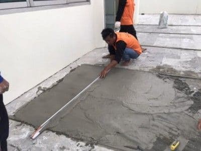 งานปรับระดับพื้นคอนกรีต อาคารสํานักงาน